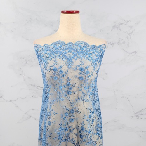 Kain Tule Emboridery Motif Bunga Daisy ( Pronto Moda )