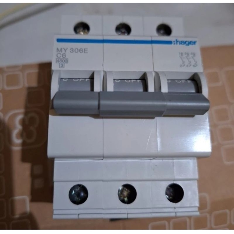 mcb 3 phase hager 6a 3phase merek-hager