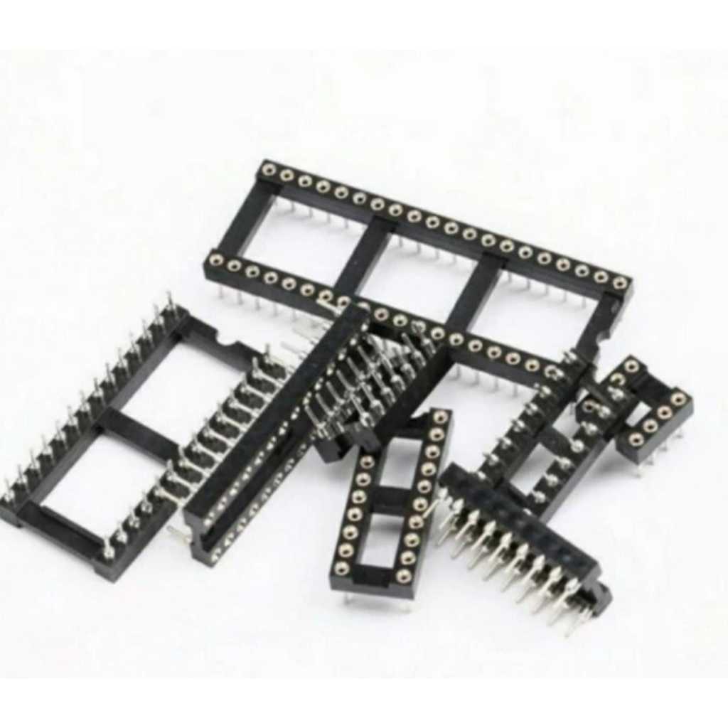 RE3886 gold bulat soket socket ic kaki 16p 16pin 16 p pin 2x8 round hole by PCM LTC GLODOK