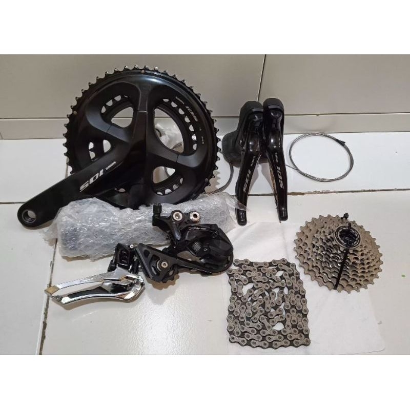 Groupset Shimano 105 R7000 tanpa ubrake