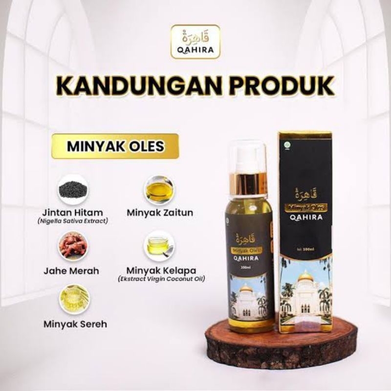 QAHIRA Minyak Oles Herbal 100ML Minyak Urut Minyak Balur Alami Atasi Benjolan di tubuh