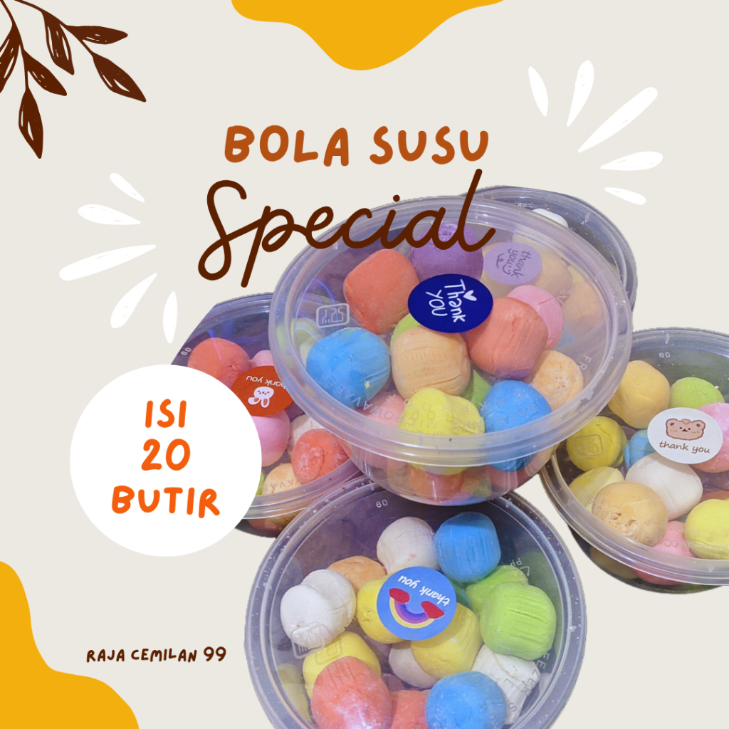 

Cemilan sehat dan enak | Bola Susu | Bola Dancow | Bola Rainbow | Bola Pelangi (isi 20 butir)