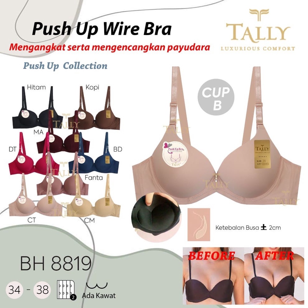 KODE A13P PUSH UP BRA 8819 BH PEMBESAR PENGANGKAT PAYUDARA BUSA TEBAL