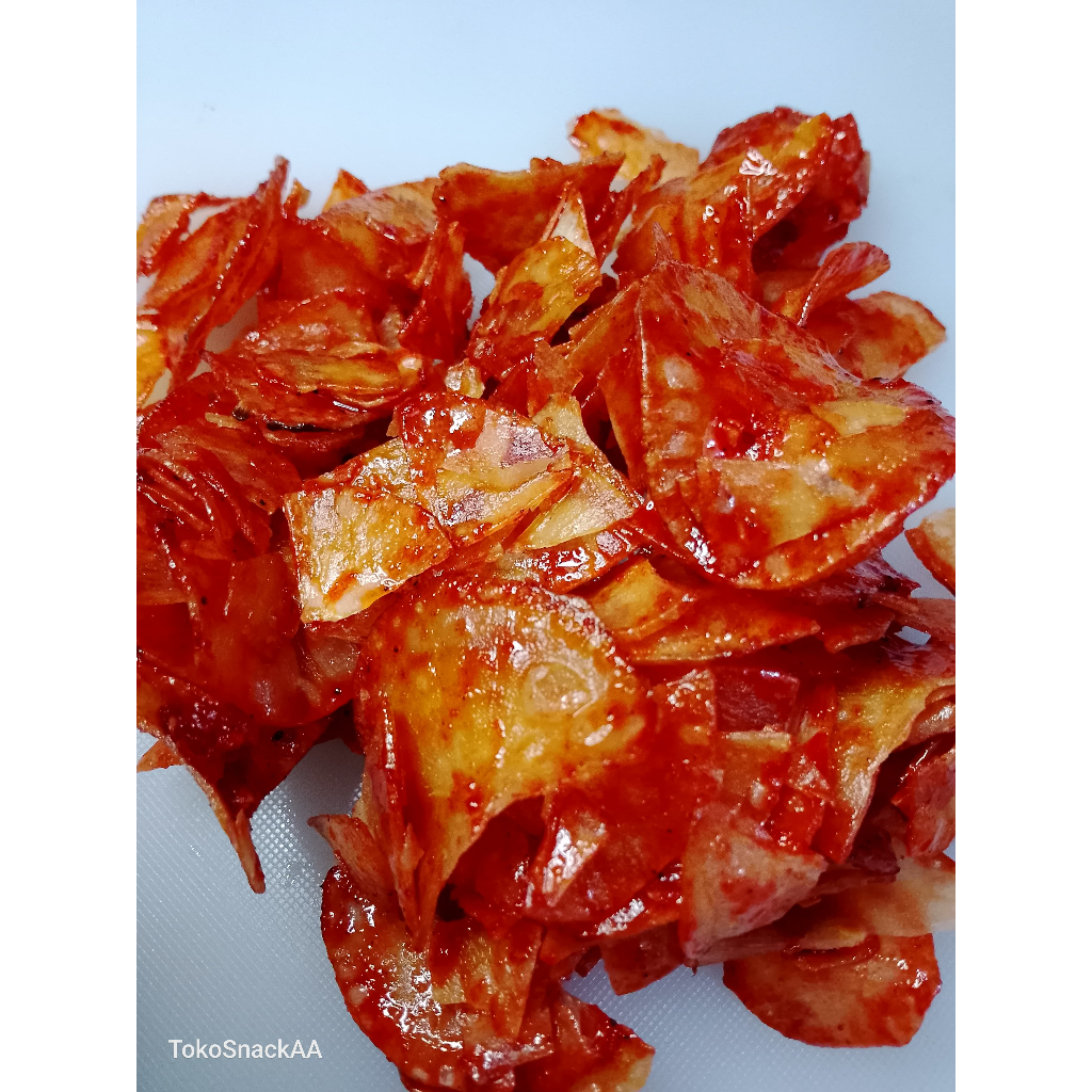

MURAH !! SNACK KERIPIK SINGKONG CABE PEDAS MANIS // 500 GRAM DAN 1 KG