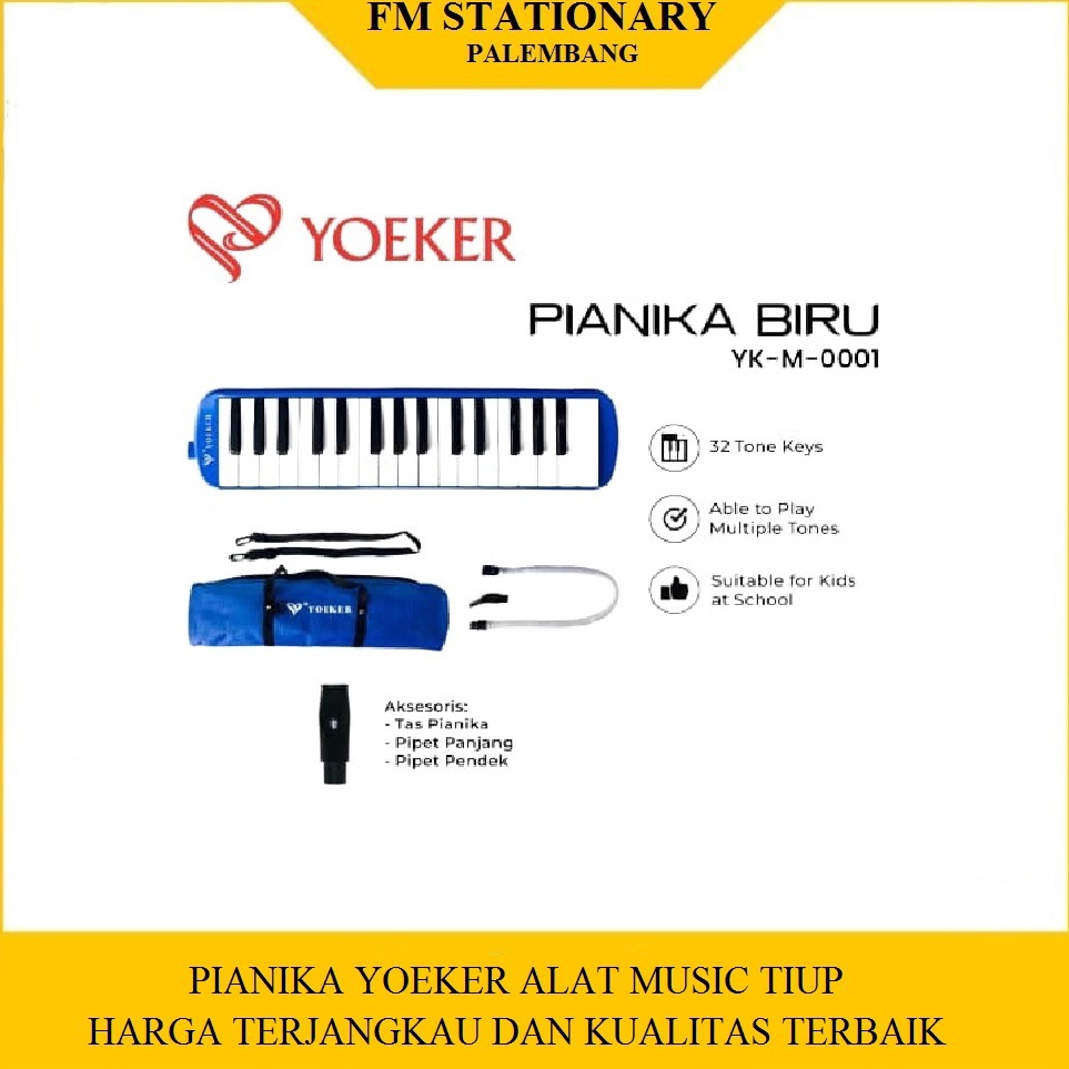 KODE M16H Pianika YOEKER Soft Case Alat Musik Tiup