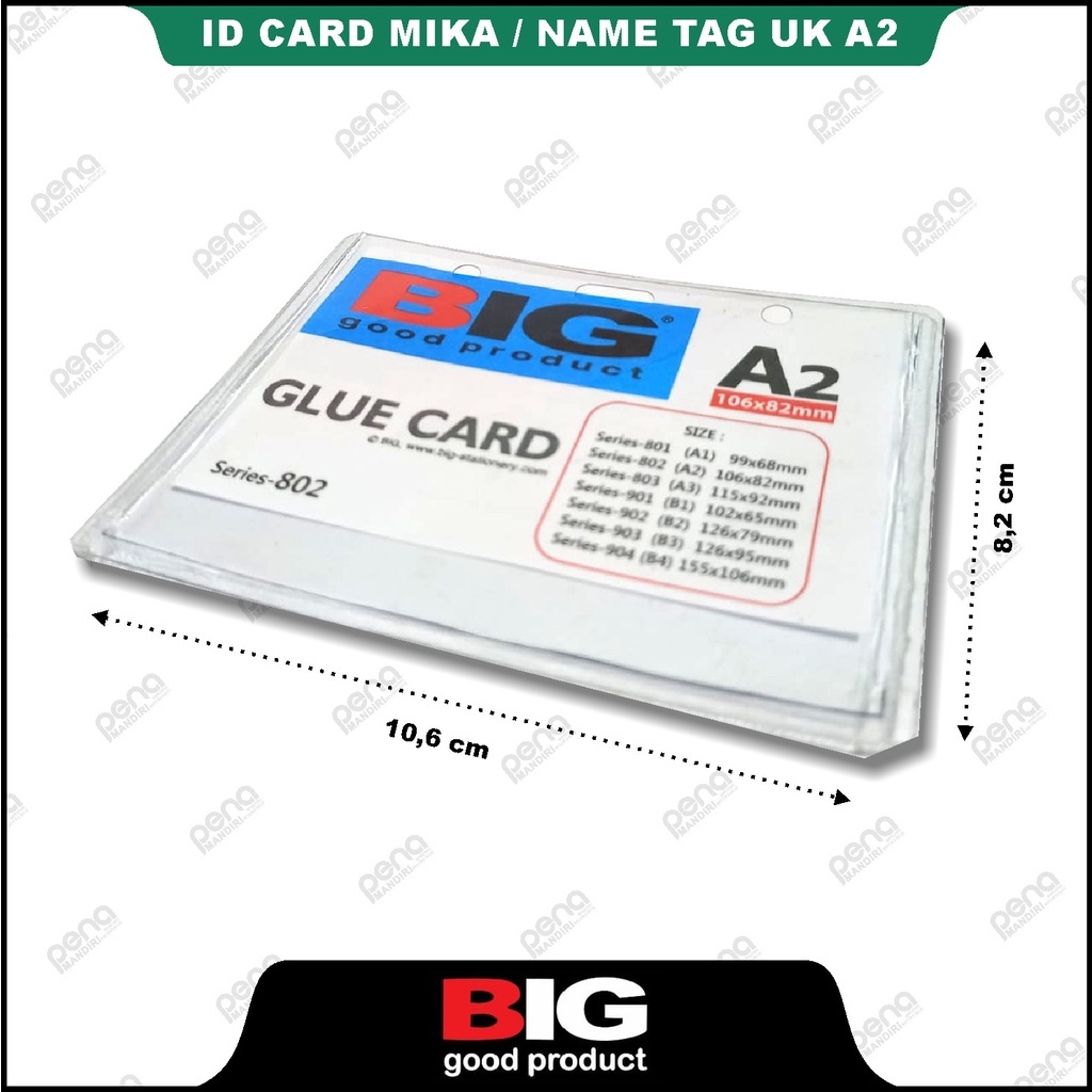 

id Card Mika Big A2 (106x82 mm) Keplek Name Tag Glue Card Holder