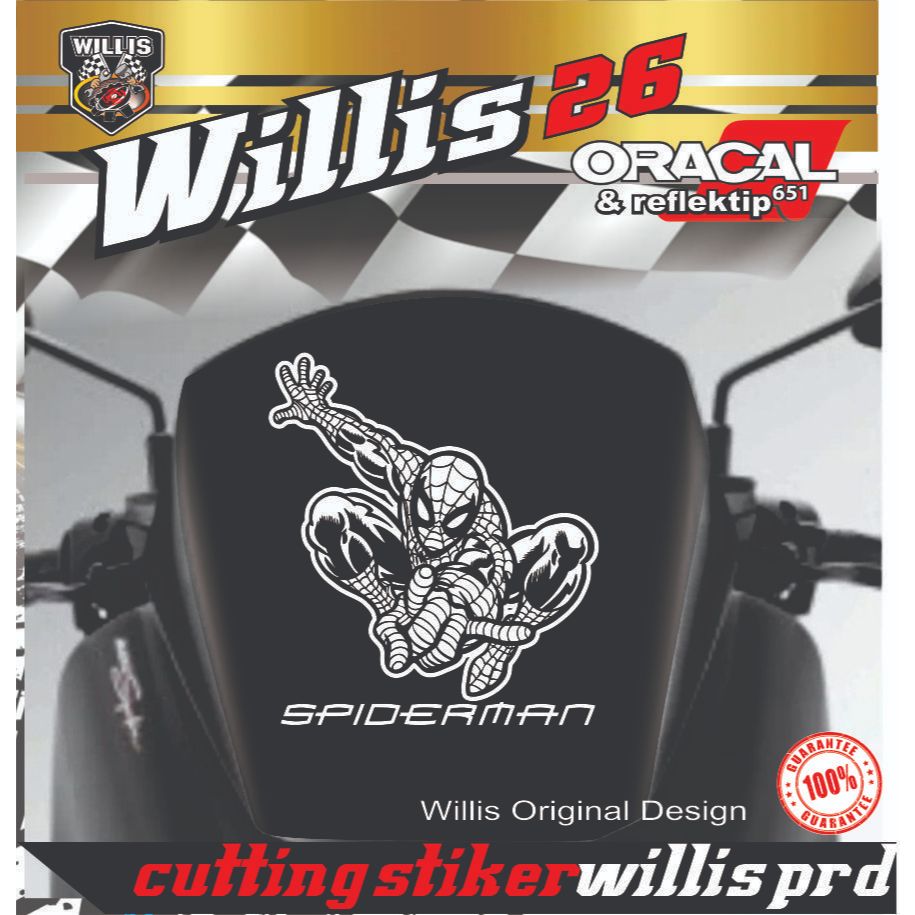 STIKER MOTOR KEREN CUTTING STICKER  SPIDERMAN STIKER WINDSHIELD MOTOR PCX NMX DLL