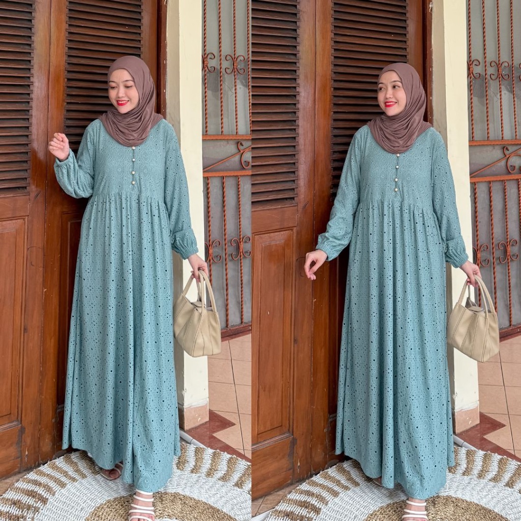 EXCLUSIVE Joley Cloth - Mahalini Dress Knit Bordir Gamis Simple Mewah Kondangan Premium Terbaru