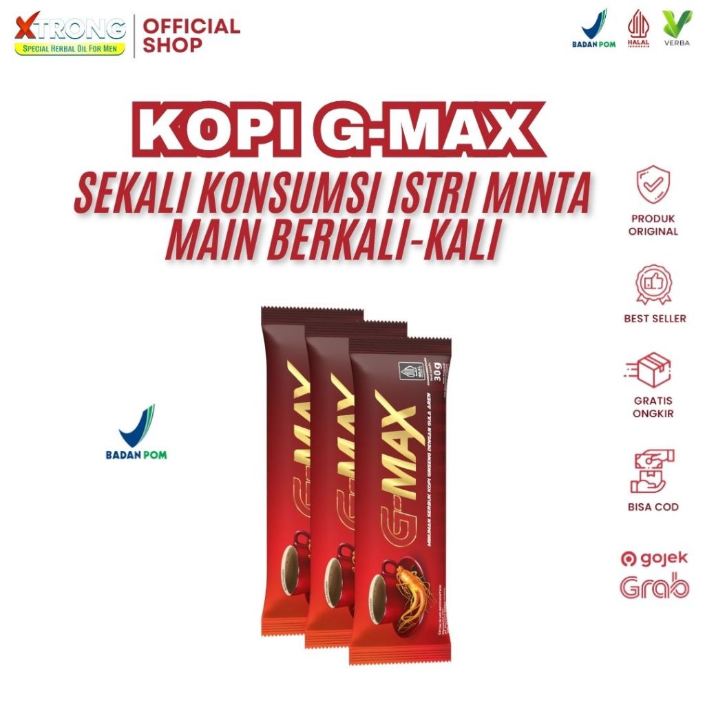 

KOPI G MAX ASLI KOPI GINSENG STAMINA PENAMBAH DURASI PRIA AMAN 100% BPOM & HALAL MUI