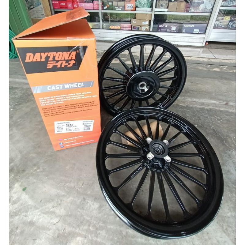 VELG DAYTONA ORI100% DASH WHEEL PALANG 20 UKURAN 185/215 - 14 SET VARIO 110 BEAT SCOOPY GENIO SPACY 