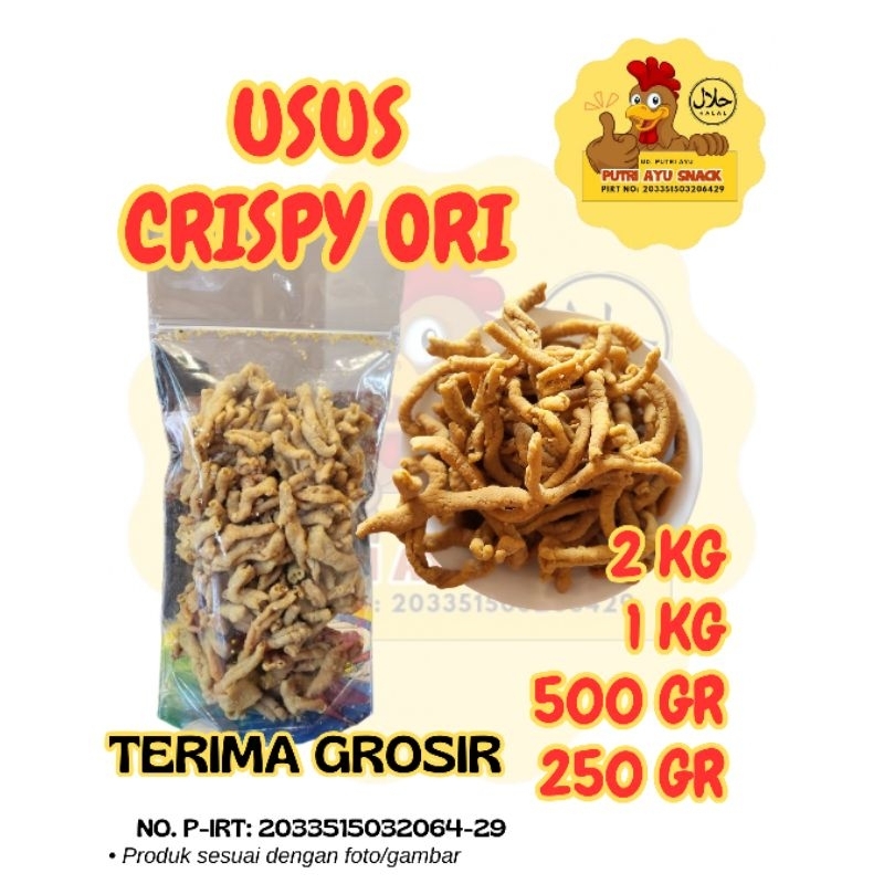 

Keripik usus ayam original 2kg, 1kg, 500gr, 250gr/Usus Ayam Crispy 2kg, 1kg, 500gr, 250gr
