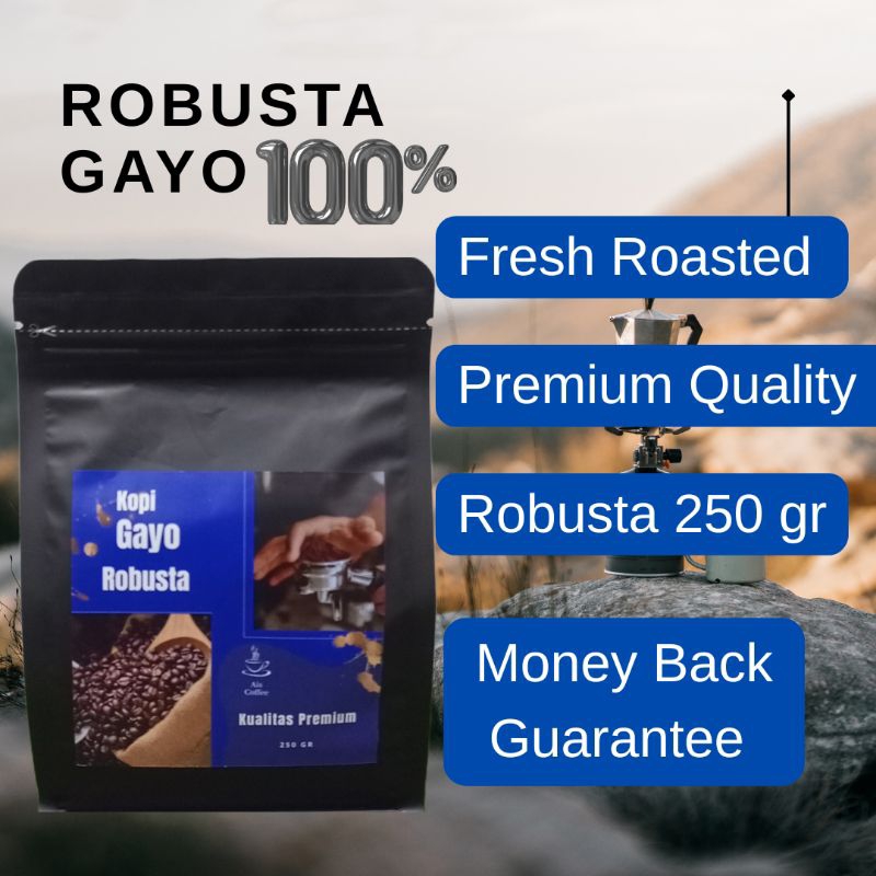 

Bubuk Kopi Robusta Beans Espresso Premium Coffee Robusta Roast Gayo Aceh Biji Super 250 gr Sedap Wangi