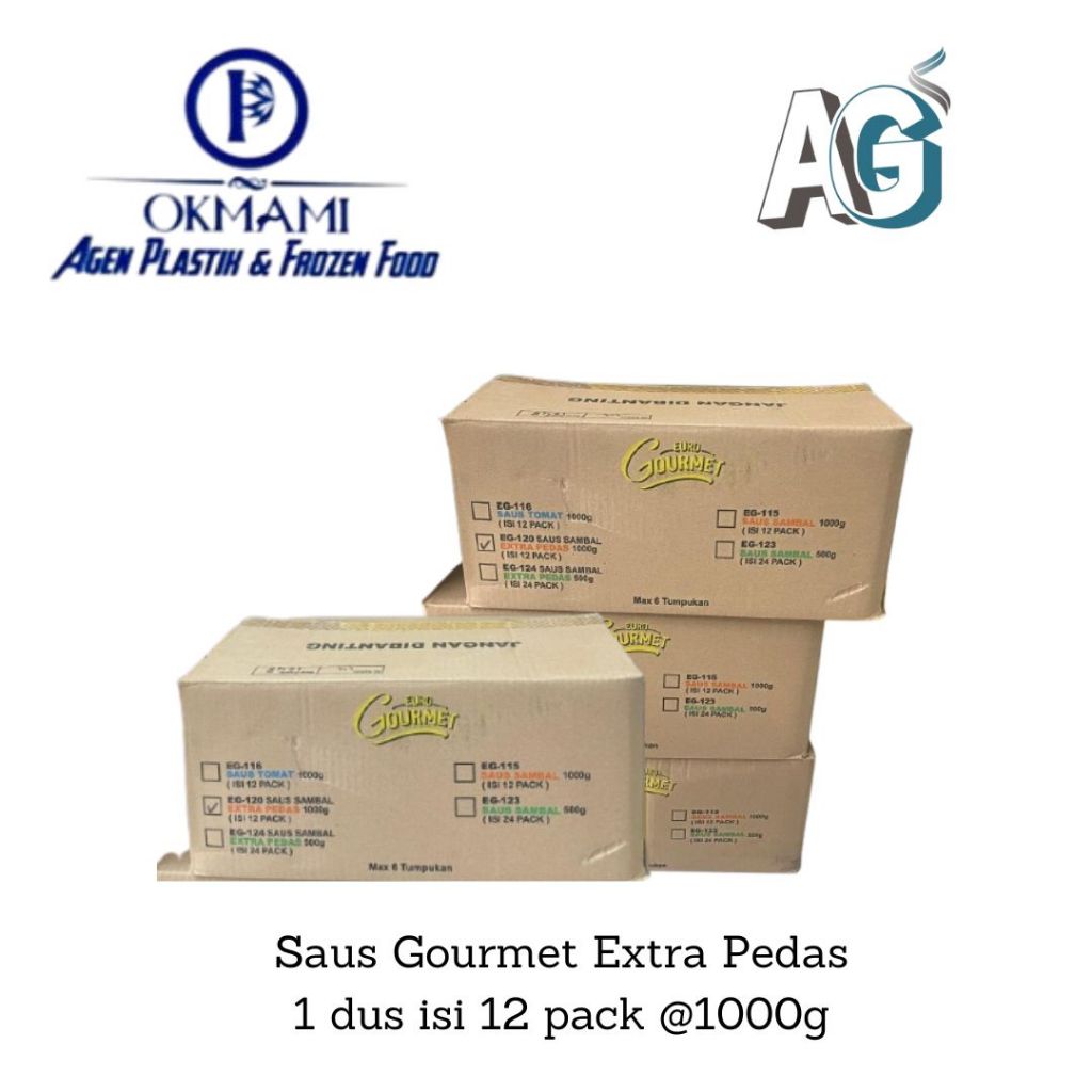 

Saus Gourmet Extra Pedas 1DUS, Sambal Extra Pedas 12 Pack / 1000g