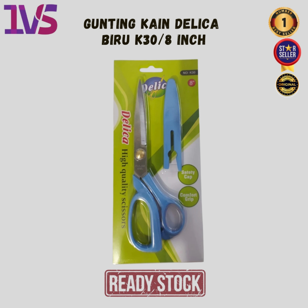 

Gunting Kain Delica Biru K30/8 Inch Original Product