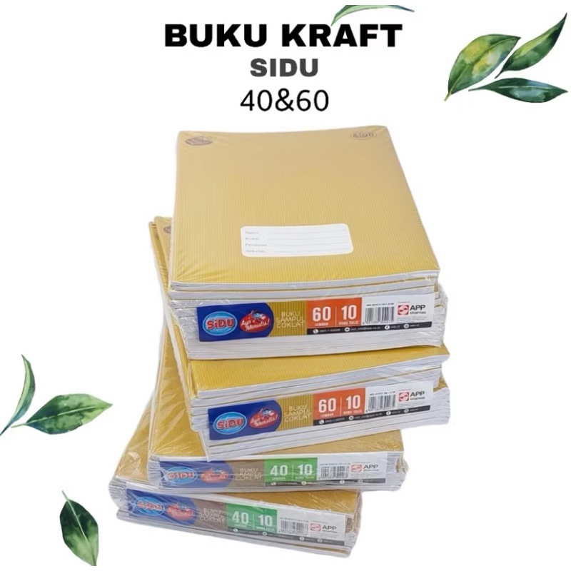 

Buku tulis Sidu craft 60 lembar dan 40 lembar sampul coklat 1pak isi 10pcs