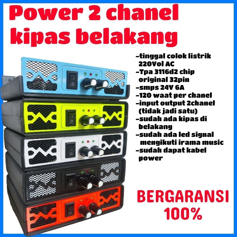 POWER MINI 2CHANEL MODEL BUIL-UP KIPAS BELAKANG TPA 3116D2 CHIP ORIGINAL POWER MINIATUR Box x8