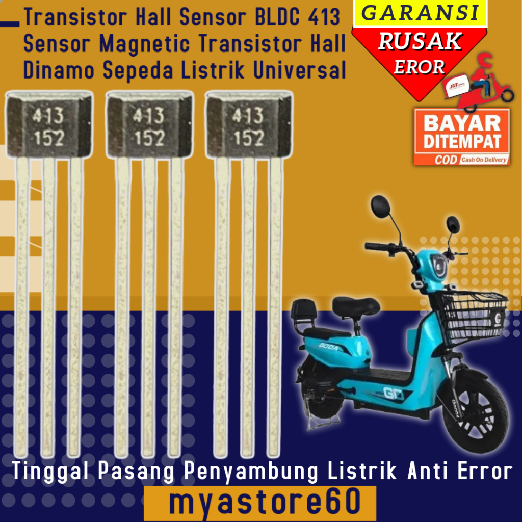 Transistor Hall Sensor BLDC 413 Sensor Magnetic Transistor Hall Sensor Dinamo Sepeda Listrik Univers
