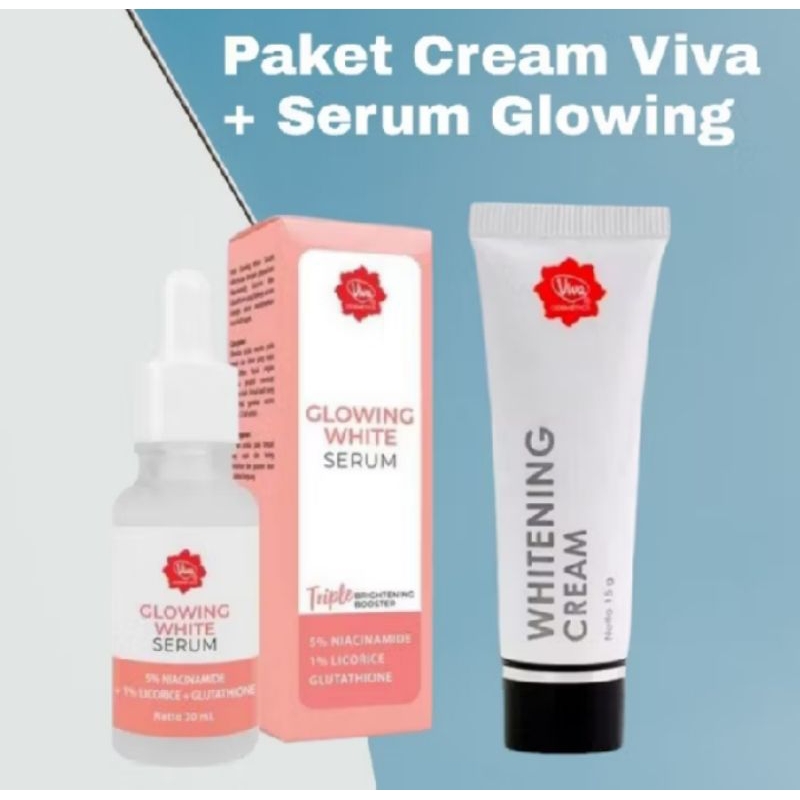Paket Hemat Viva Whitening Cream + Serum Viva Glowing