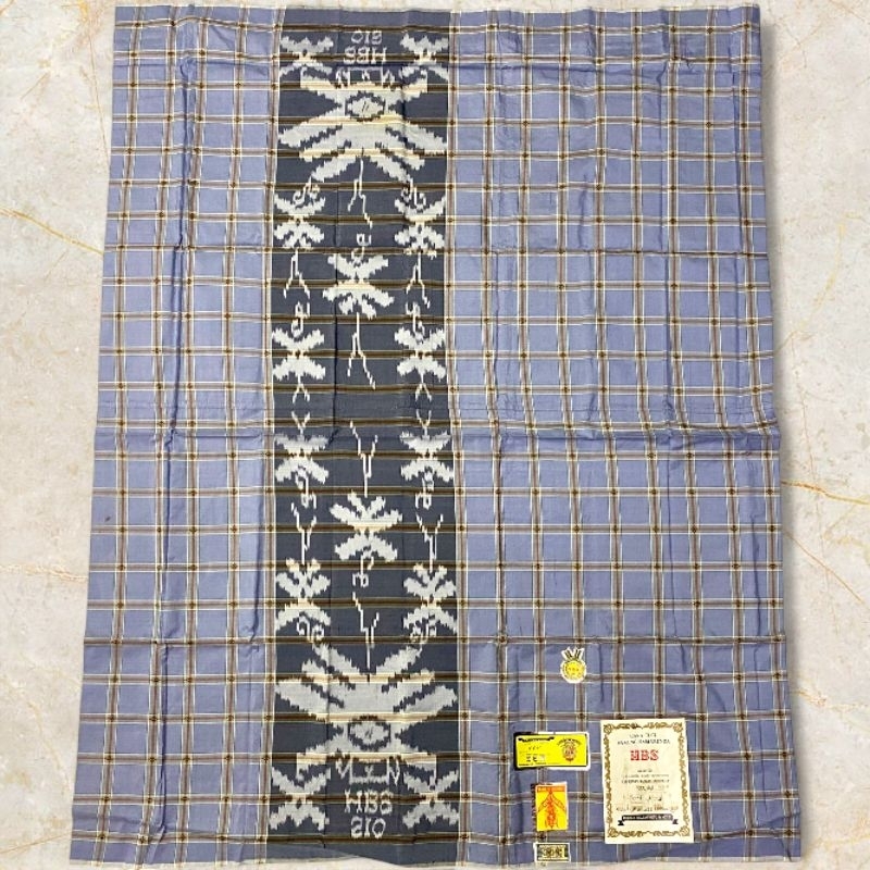 Sarung Tenun HBS FS Lawasan Jahit Tengan ATBM Full Sutra Spunsilk Kwalitas Jadul Bukan BHS Kotak Kot