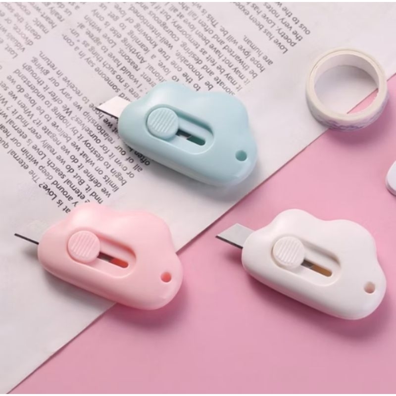 

WK - Home's | Cutter Mini Portable Bentuk Oval Mini Cutter Polos Travel Kit Pemotong Kertas Paper Cutter Lucu