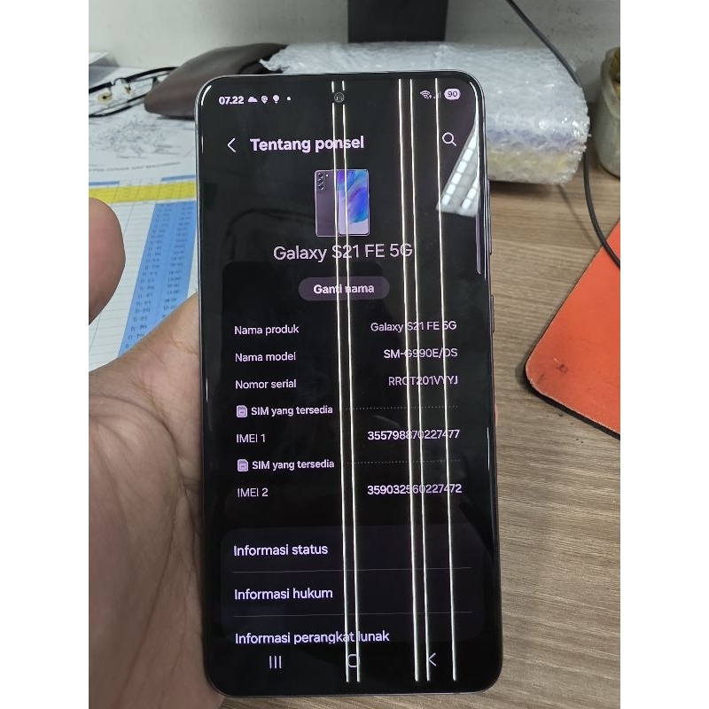 LCD SAMSUNG S21 FE MINUS GREN LINE