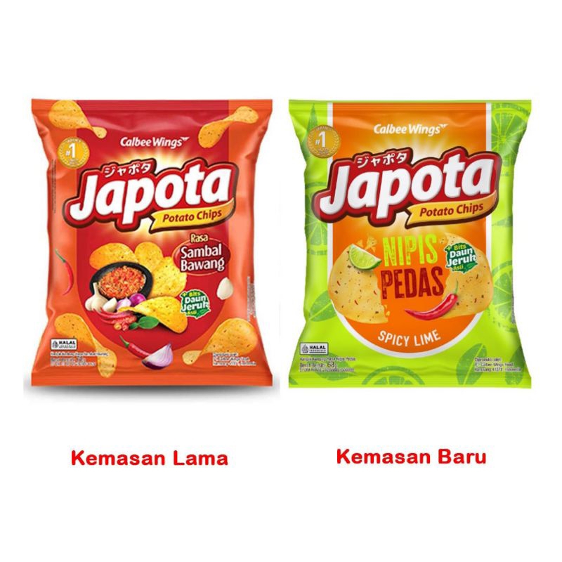 

Japota potato chips nipis pedas 68G