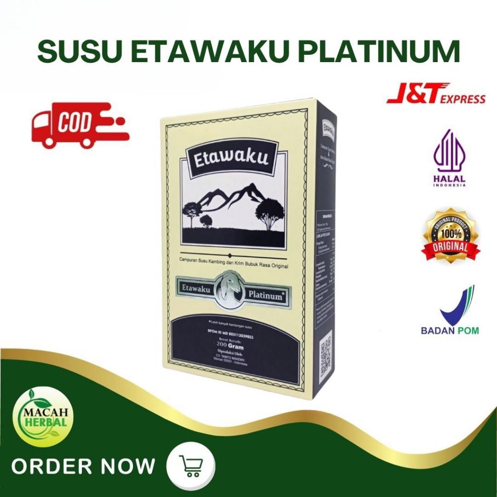 

MACAH HERBAL - Susu Kambing Etawaku Platinum - Krimer Bubuk Penambah Kalsium Padatkan Tulang Asma Anemia Tingkatkan Daya Tahan & Imunitas Tubuh