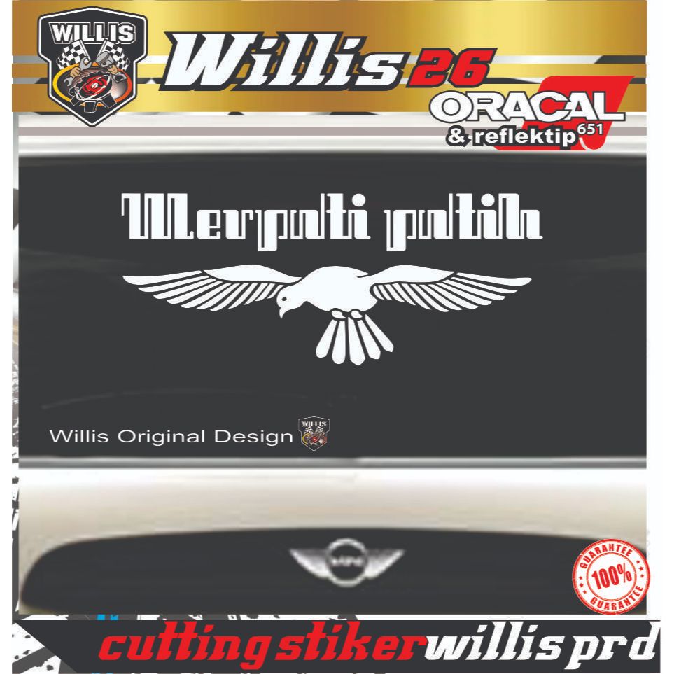 Stiker Cutting Merpati Putih Glow in the Dark STIKER MOBIL LAPTOP DLL