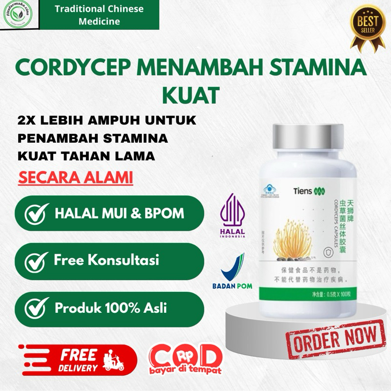 Muncord Cordyceps Capsules TCM China Fitofarmaka Stamina Pria Vitalitas Daya Tahan Tubuh Imunitas Is