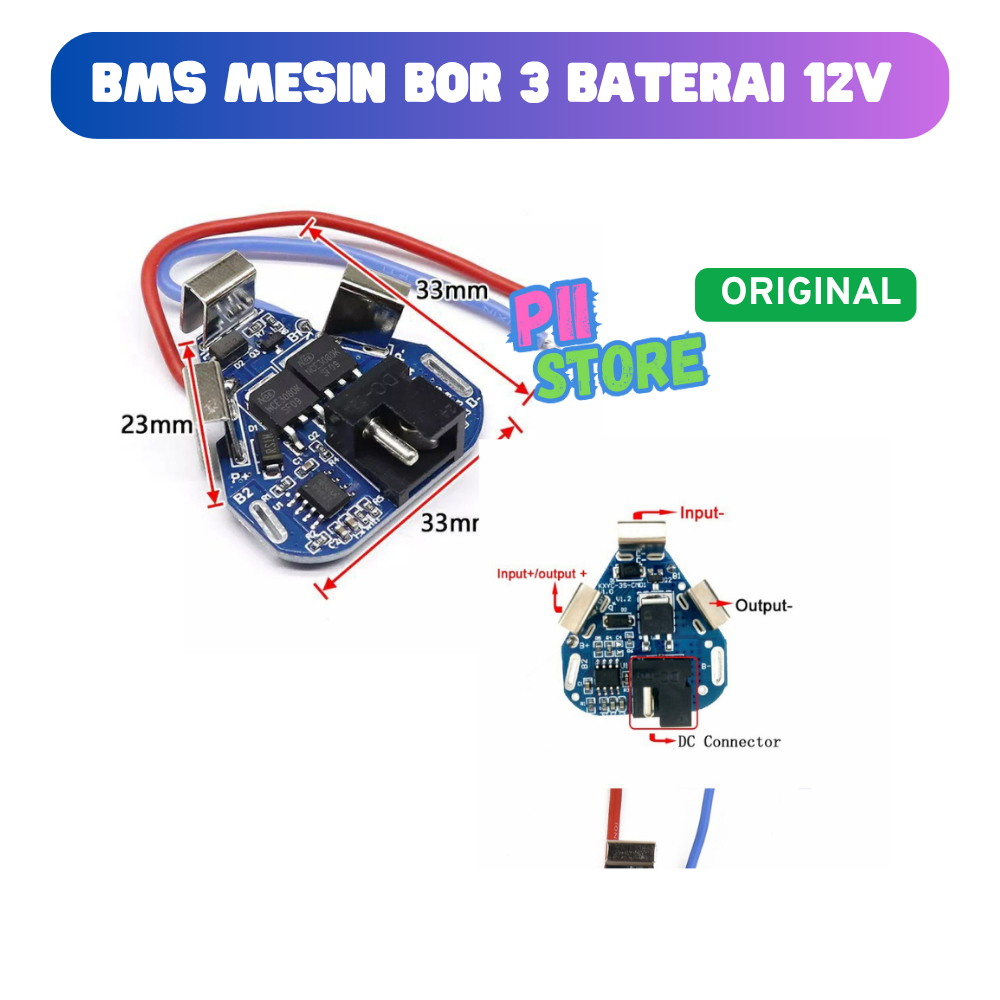 BMS12v 3S MODUL SPAREPART BOR PROTEKSI 12V Baterai Lithium 18650 bor cordless bisa buat xenon mailta