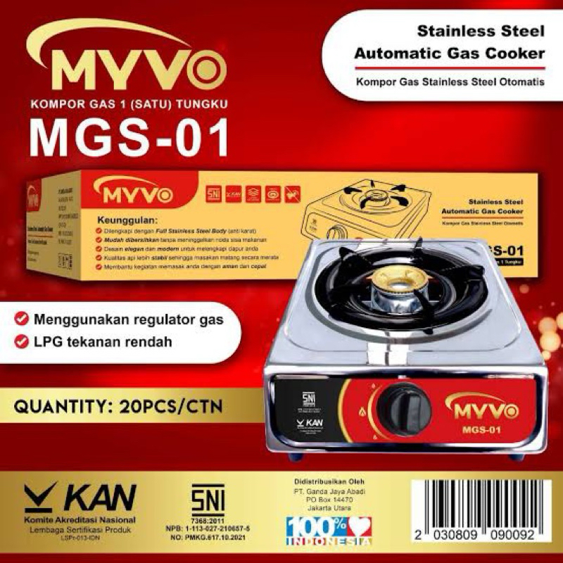 KOMPOR GAS 1 TUNGKU MYVO MGS 01