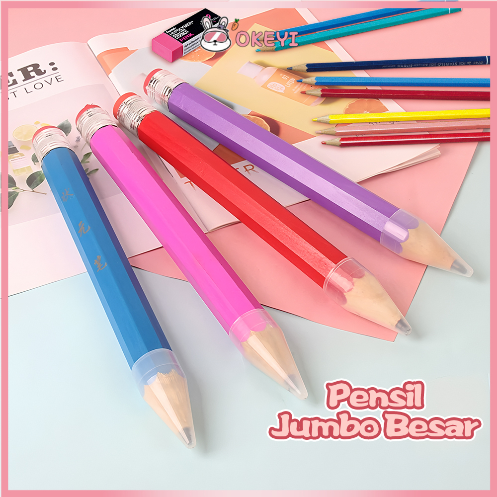 

OKEYI Pensil Kayu Besar Dekorasi Alat Tulis Jumbo untuk Hiasan Foto Kreatif