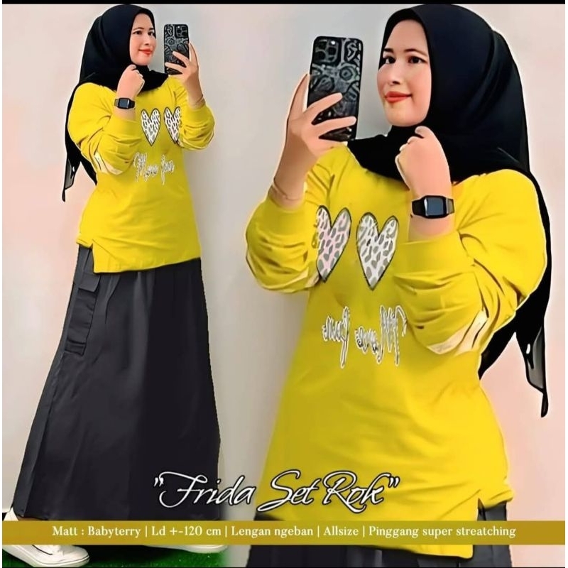 Setelan Rok Cargo Wanita Jumbo/SetRok Cargo kekinian/Setelan Wanita rok Cargo Jumbo viral/Rok Cargo