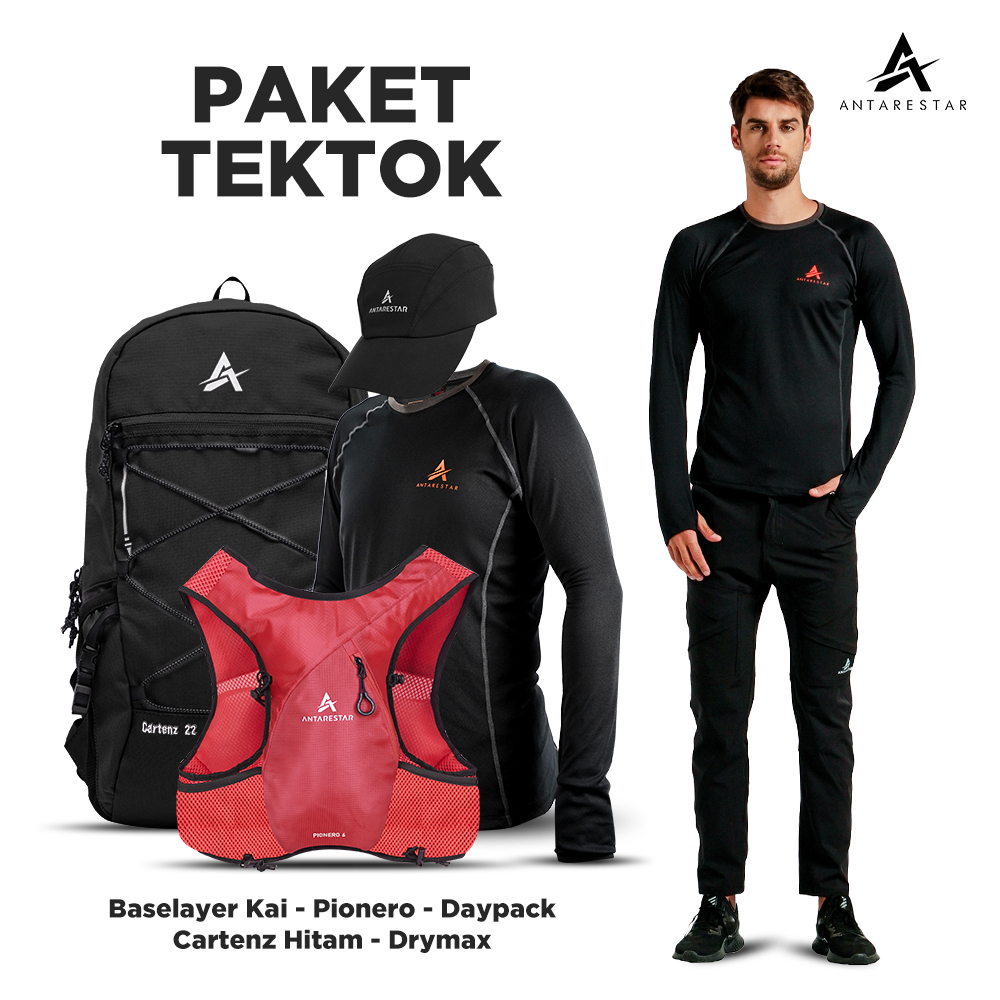 ANTARESTAR Sport - PAKET TEKTOK Daypack Cartenz Baselayer KAI Pionero Topi Drymax