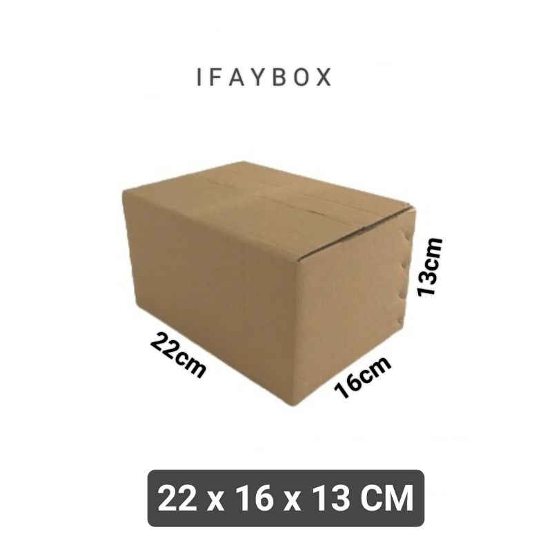 

Kardus box Uk. 22x16x13 cm single wall polos