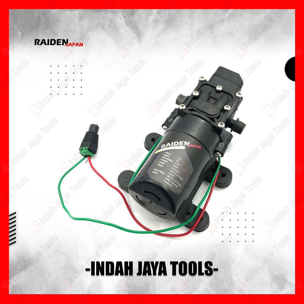 RAIDEN 80 Psi Dinamo Pompa Air 12 Volt DC - Sprayer Water Push Pump Cuci