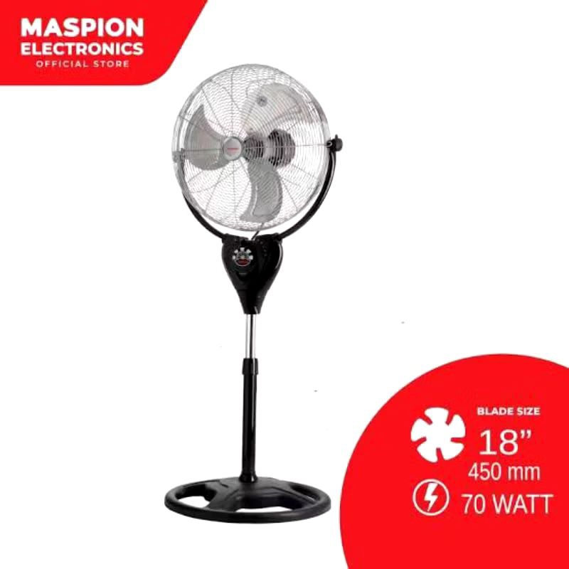 Kipas Angin Berdiri/ Kipas Angin MASPION Besi 18 Inch Remote Control PW-1803 RC/ Kipas Angin Maspion