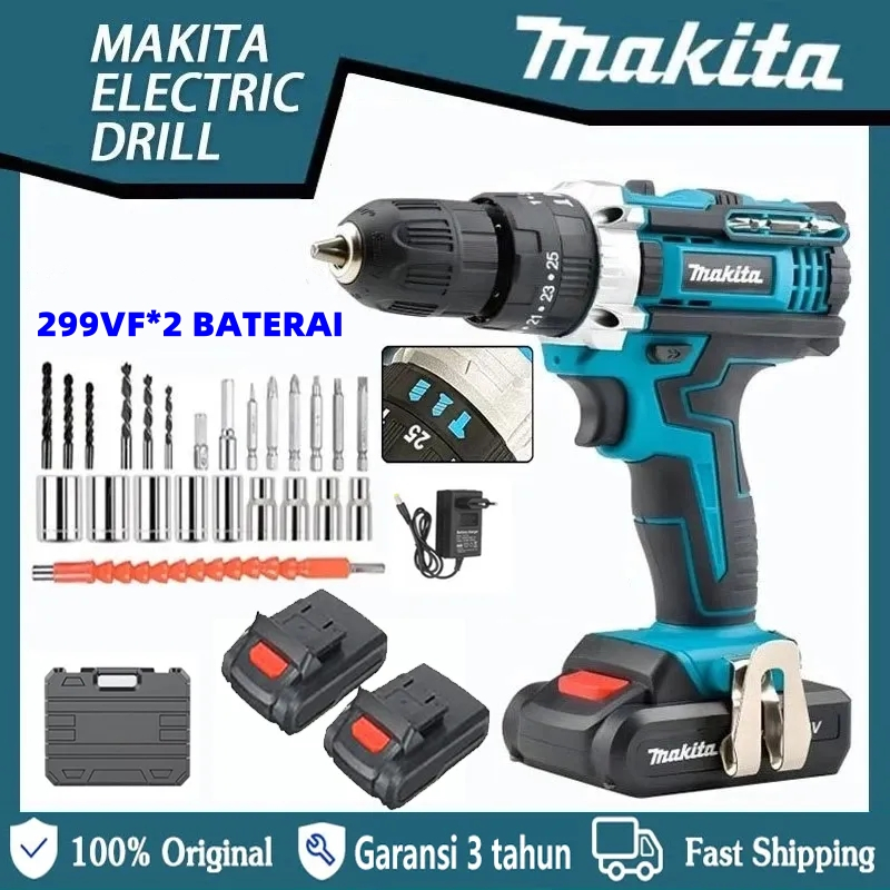 MAKITA 299VF Mesin Bor Impact Drill / Bor baterai / Bor Tanpa Kabel / Bor Listrik / Bor Listrik Set/