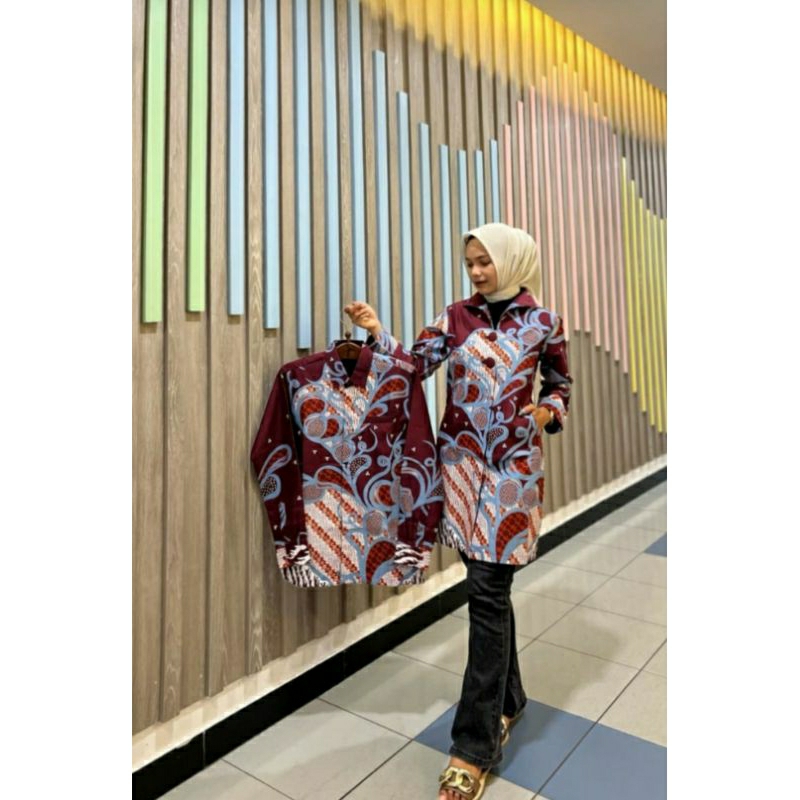 Batik tunik katun pekalongan full lapisan batik DB Thamrin city