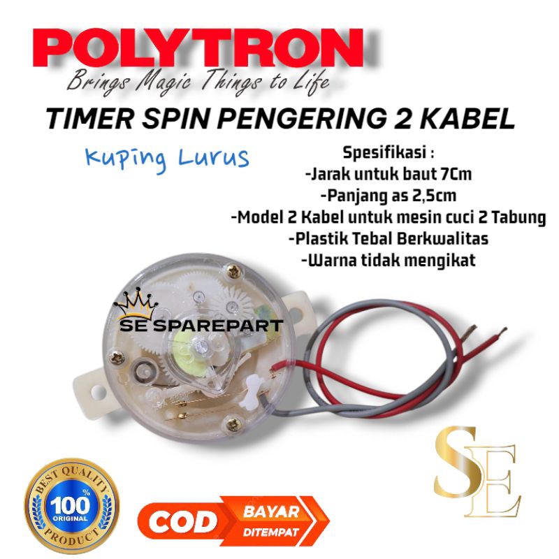 TIMER SPIN-TIMER PENGERING MESIN CUCI POLYTRON 2 TABUNG 2 KABEL
