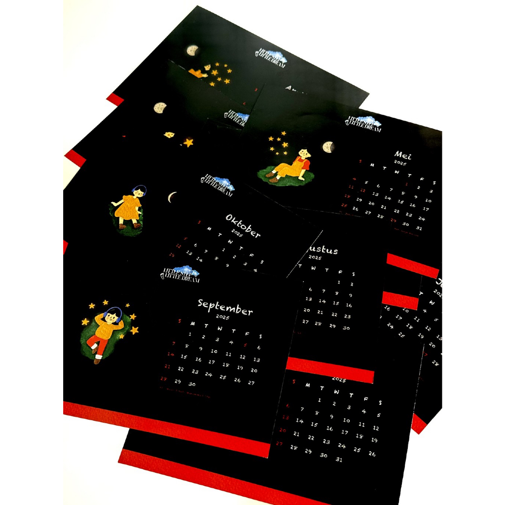 

Calendar Desk 2025 Lanscape || Night Theme (Black)
