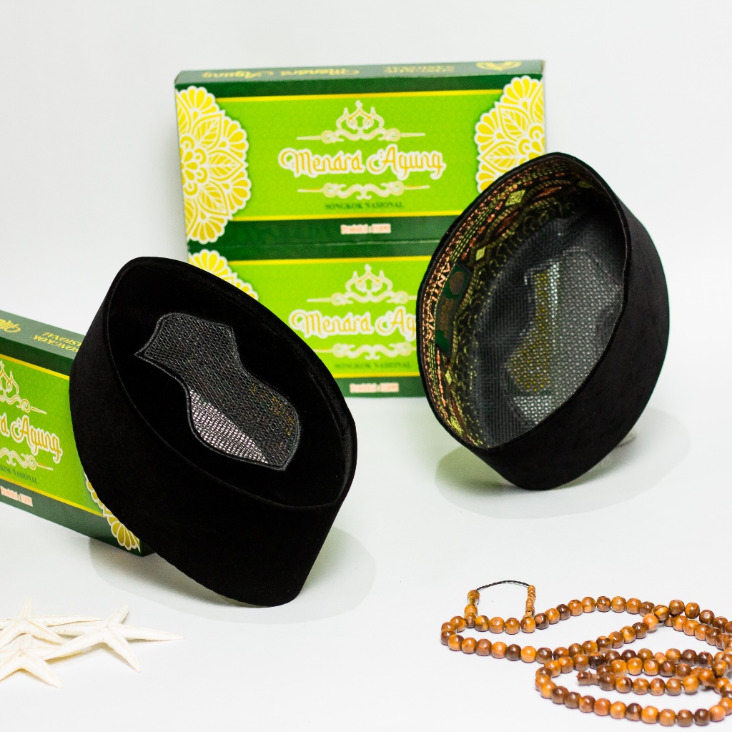 Peci Songkok Kopiah Hitam Ac Motif Terompah Nabi Terbaru Pria Dewasa Premium Quality