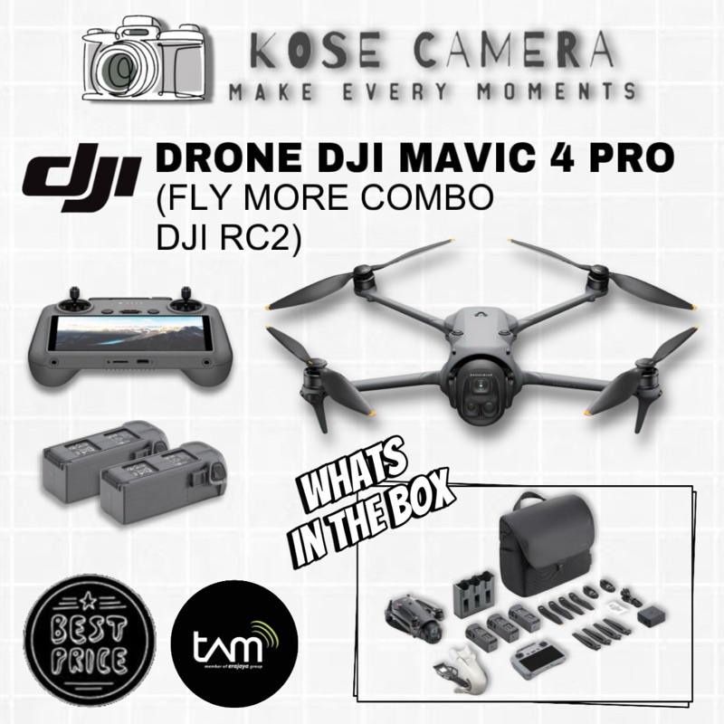 DJI Mavic 4 Pro Fly More Combo (DJI RC2) - Triple Lens Flagship Camera Drone - DJI RC2
