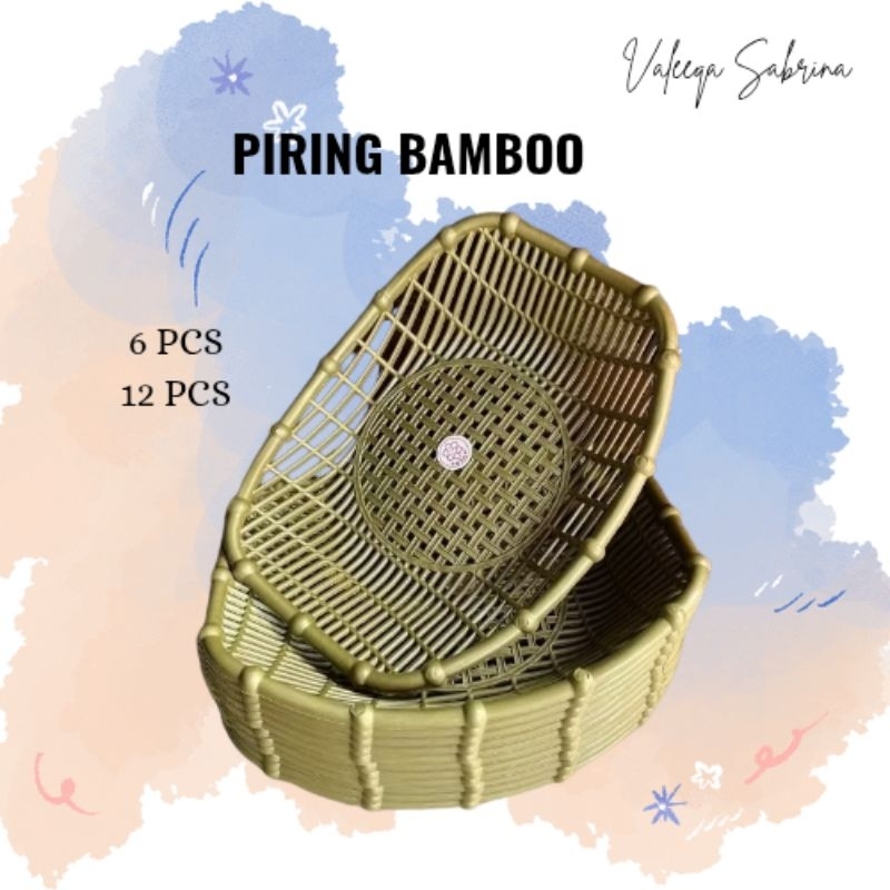 Piring bambo susan/piring saji estetik/piring parcel buah