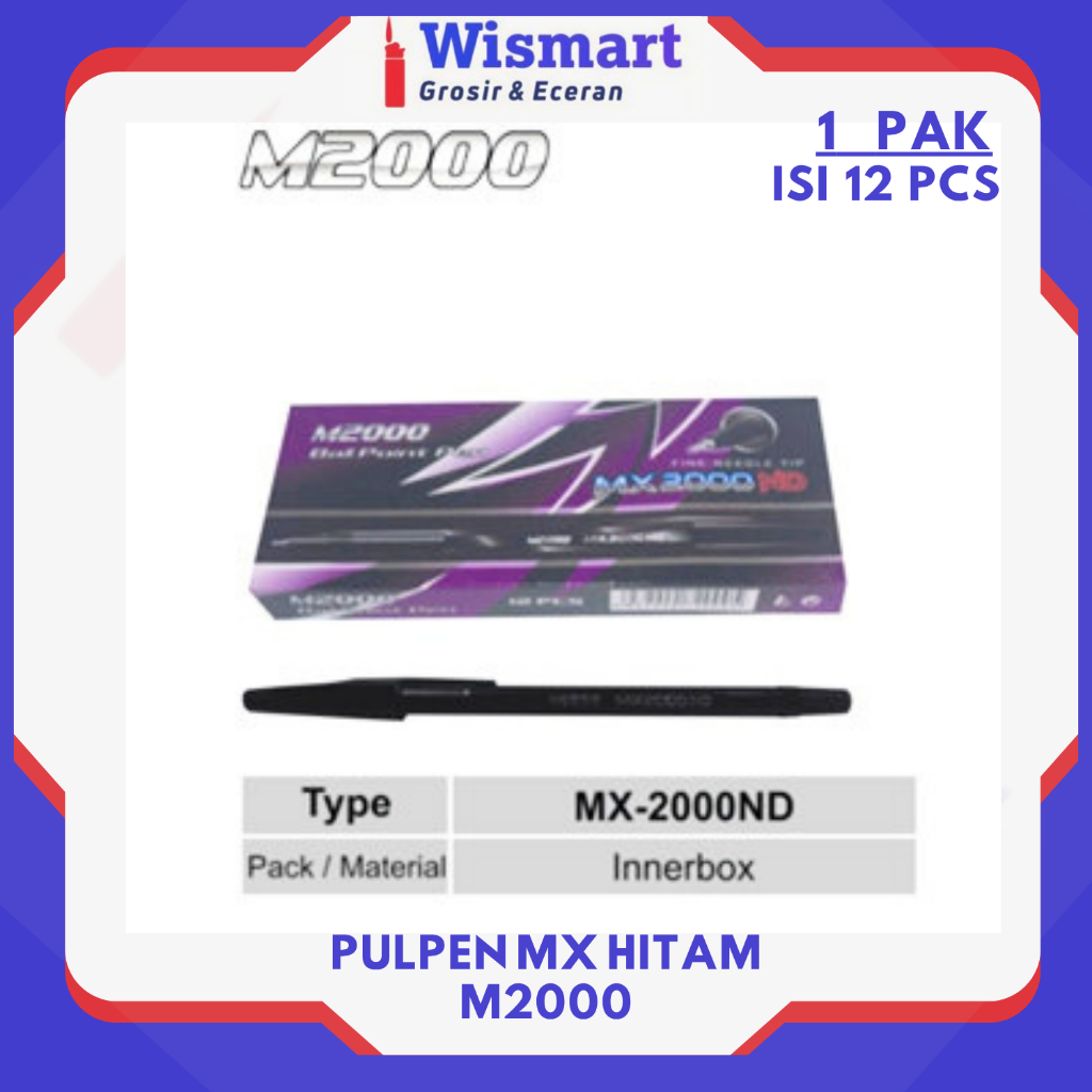 

(12pc) PULPEN M 2000 HITAM NEEDLE TIP JARUM M2000 / PEN PENA MX 2000