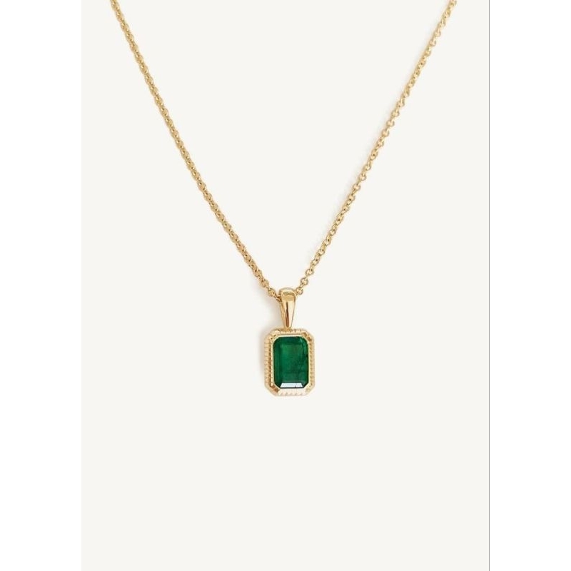 Liontin Emas Batu Hijau Biron asli