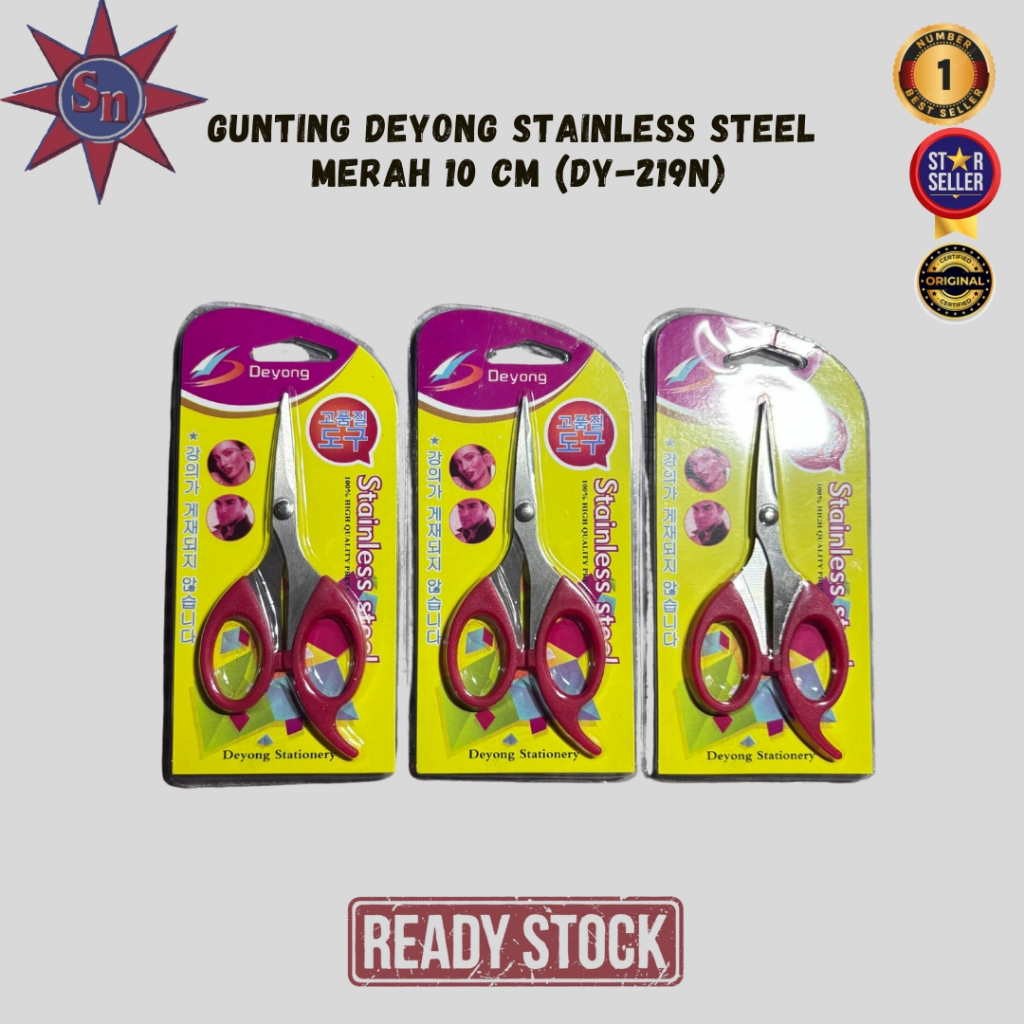 

Gunting Deyong Stainless Steel Merah 10 cm (DY-219N)