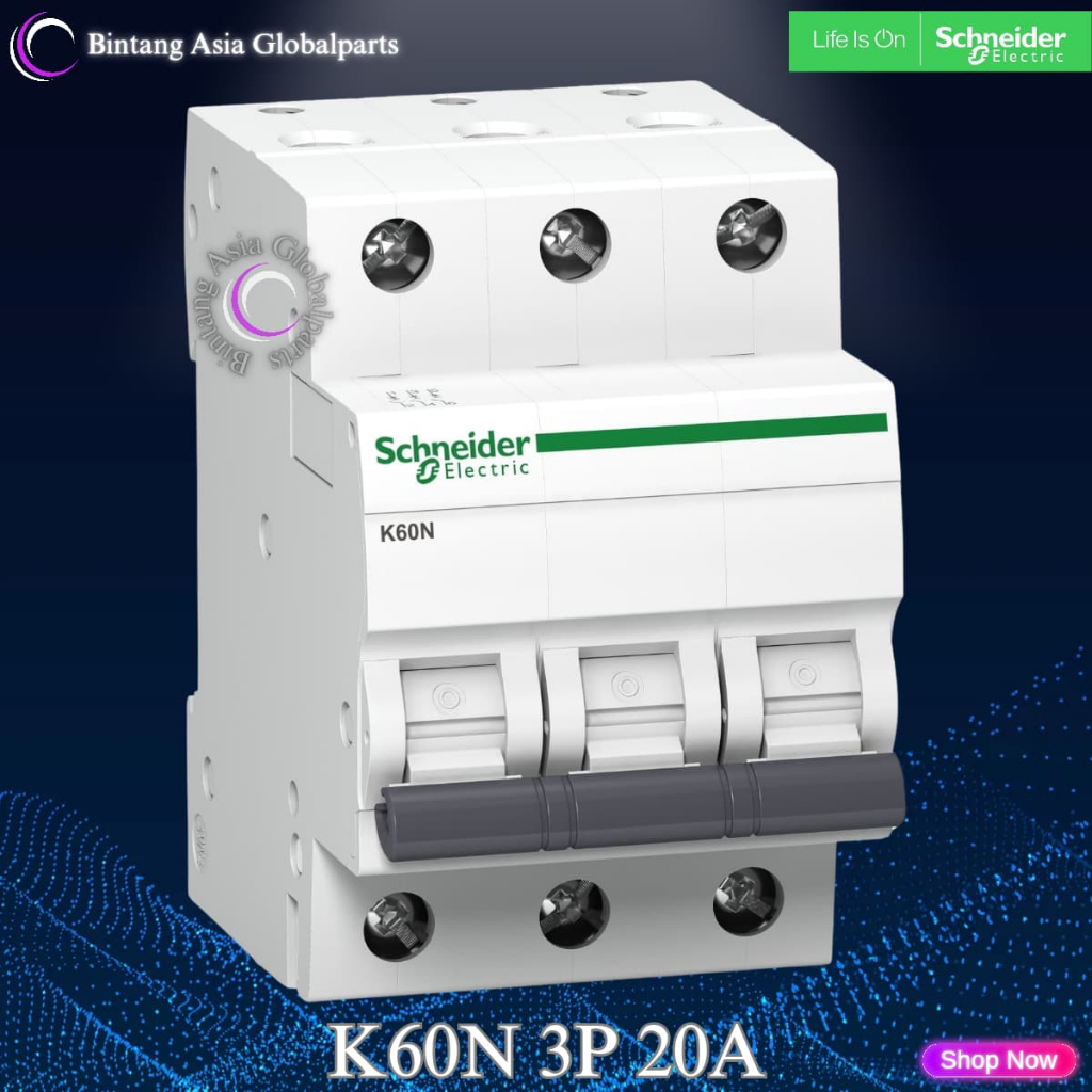 MCB 3p 20a Schneider Original / MCB 3 Phase 20 Ampere 6kA