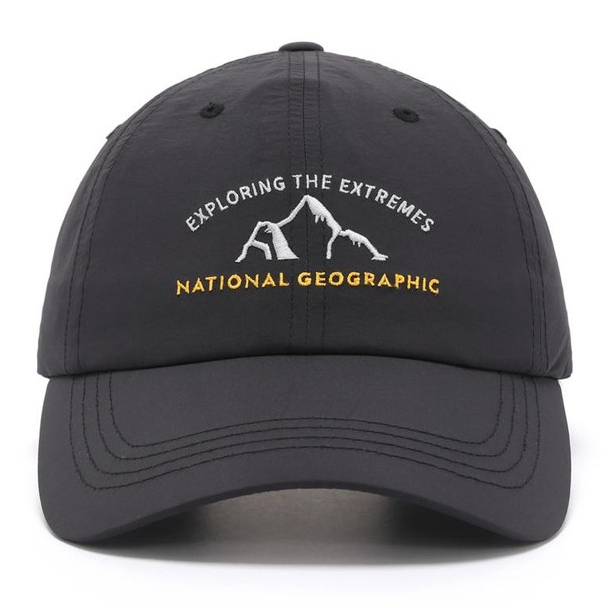 National Geographic Washer Cap Black - Topi Unisex Hitam