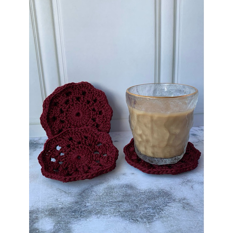 Tatakan Gelas Rajut / Coaster Rajut / Coaster Renda